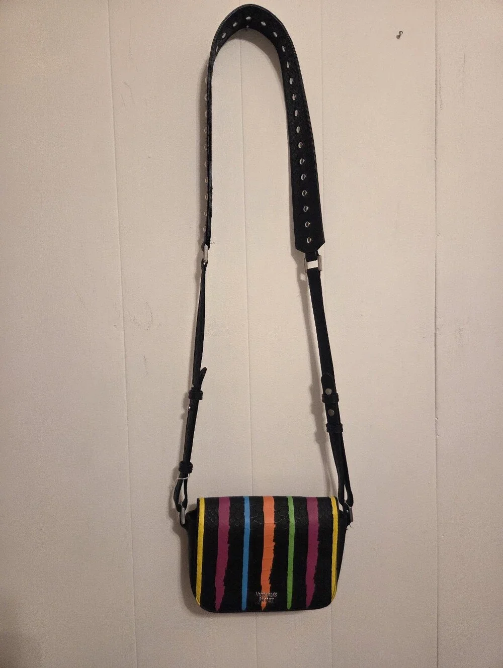 Victoria's Secret Faux Leather Studded Rainbow Colored Crossbody